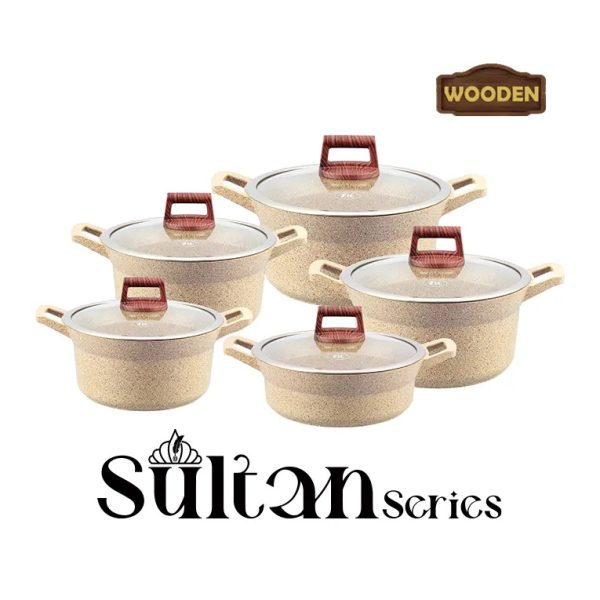 سرویس قابلمه 10 پارچه زیو مدل 7160 (نانو گرانیت گیاهی) - Image 3
