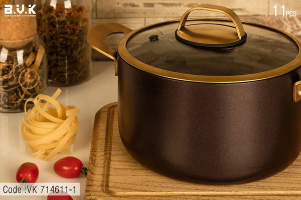 سرویس قابلمه 11 پارچه بی وی کی گلکسی (دو رو گرانیت) - Image 9