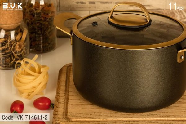 سرویس قابلمه 11 پارچه بی وی کی گلکسی (دو رو گرانیت) - Image 7