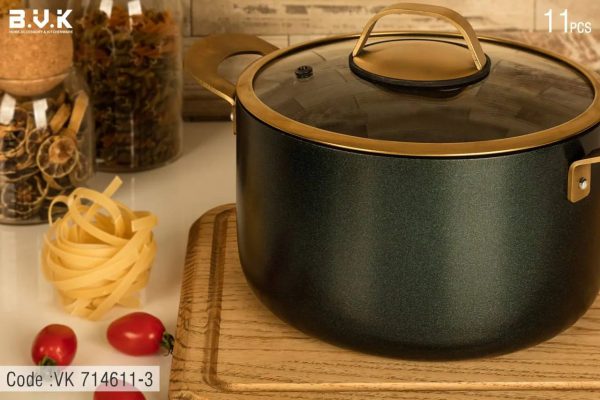 سرویس قابلمه 11 پارچه بی وی کی گلکسی (دو رو گرانیت) - Image 5