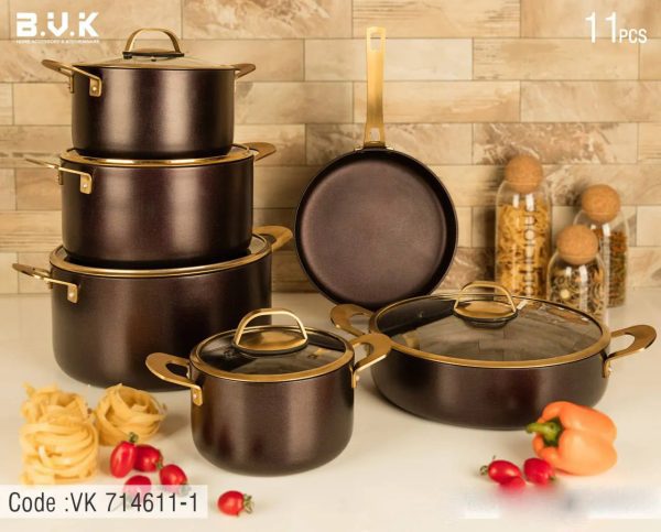 سرویس قابلمه 11 پارچه بی وی کی گلکسی (دو رو گرانیت) - Image 10