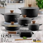 سرویس قابلمه 12 پارچه دالهو ترکیه (دو رو گرانیت) - Image 4