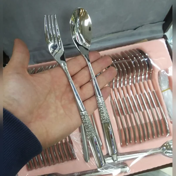 قاشق و چنگال غذاخوری 12 پارچه رولنزا مدل D56 - Image 6