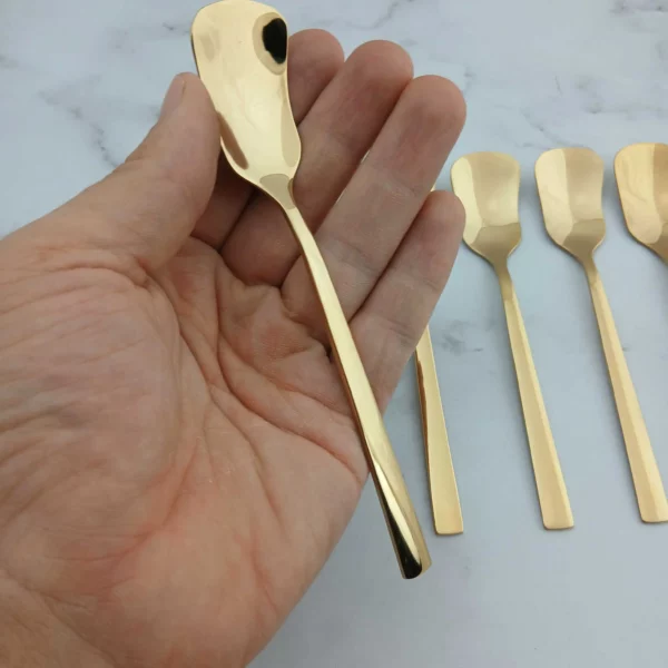 قاشق بستنی مدل نیوبرلین طلایی بسته 5 عددی - Image 4