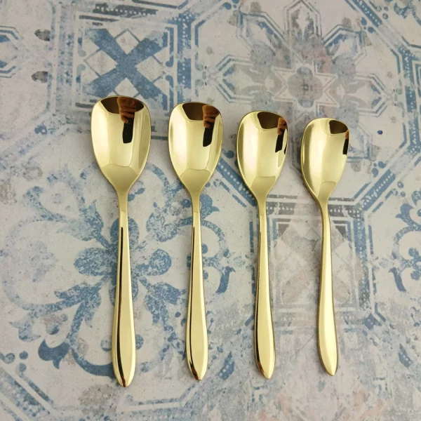 قاشق بستنی طلایی مدل برلین بسته 4 عددی - Image 2