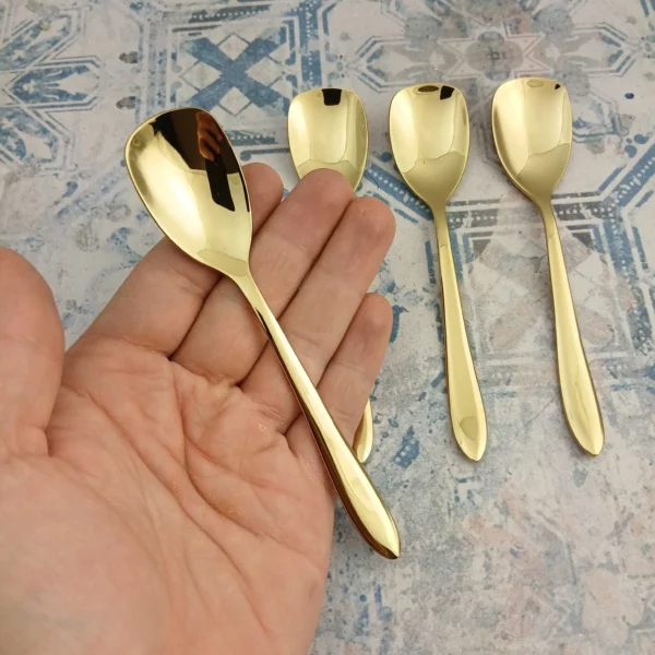 قاشق بستنی طلایی مدل برلین بسته 4 عددی - Image 4