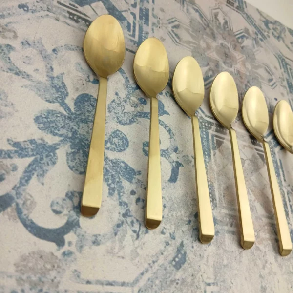قاشق چای طلایی مات بسته 6 عددی - Image 4