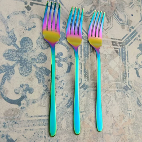 چنگال میوه 3 پارچه مدل دونا هفت رنگ بسته 3 عددی - Image 2