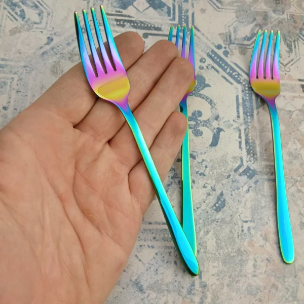 چنگال میوه 3 پارچه مدل دونا هفت رنگ بسته 3 عددی - Image 4