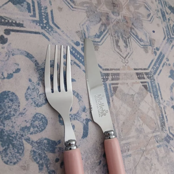 کارد و چنگال میوه بلر مدل سرامیکی - رنگ صورتی - Image 3