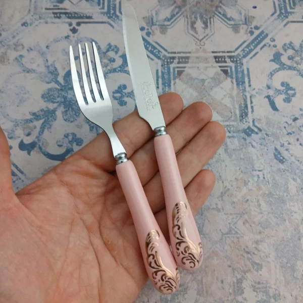 کارد و چنگال میوه بلر مدل سرامیکی - رنگ صورتی - Image 4