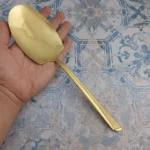 سرویس قاشق چنگال 144 پارچه یونیک تمام طلایی مدل ناخنی - Image 9