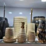سرویس بهداشتی 6 پارچه سنجاقک مدل قشقایی - رنگ کرم