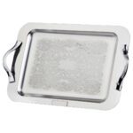 سینی استیل مربع شاینی مدل دیانا – سایز بزرگ