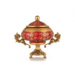 شکلات‌خوری درب‌دار اریکو مدل لیانا | شرابی (طلاکوب) – سایز بزرگ