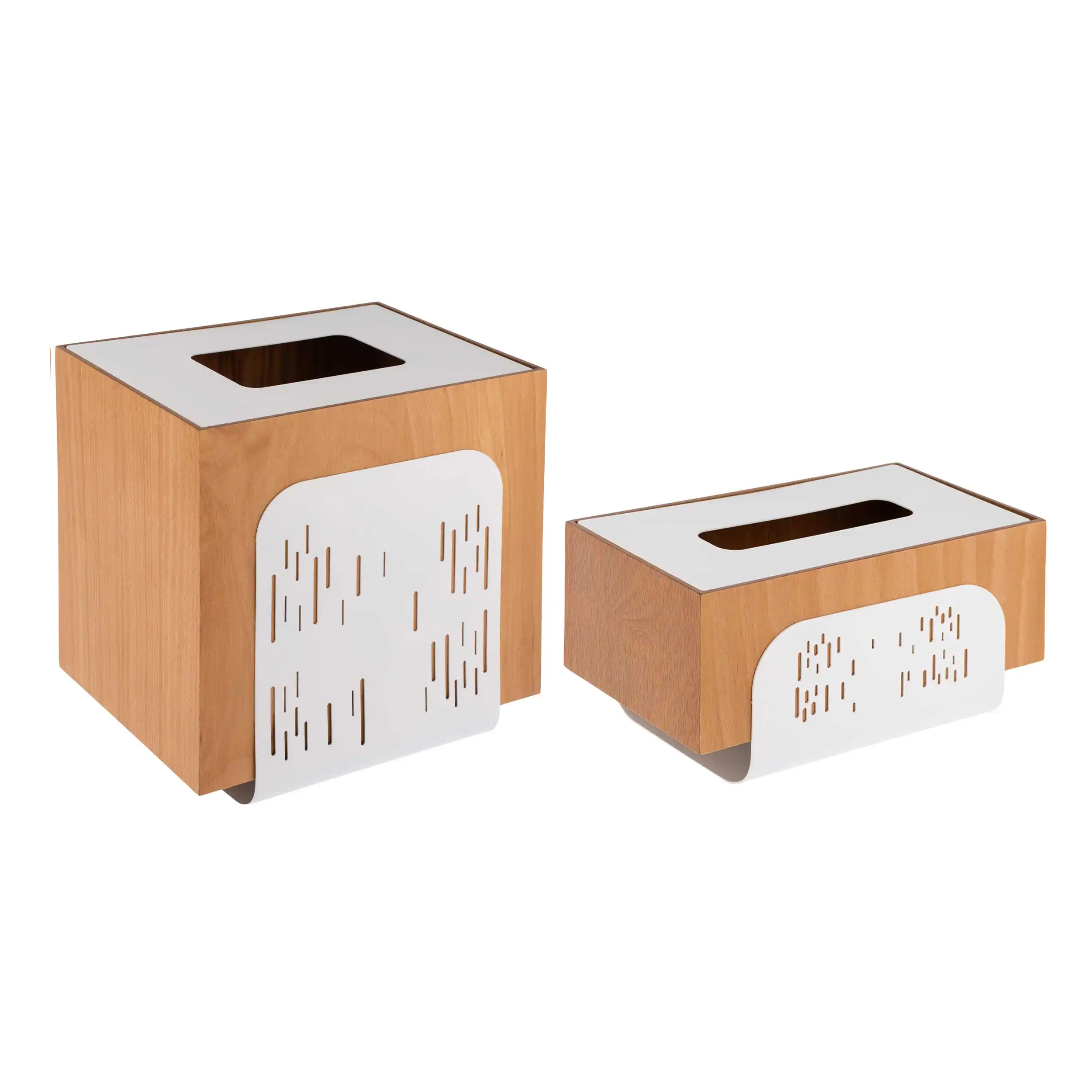 3842-White-(2) ست سطل و جای دستمال کاغذی رزاری کد 747 رنگ سفید - تصویر 1