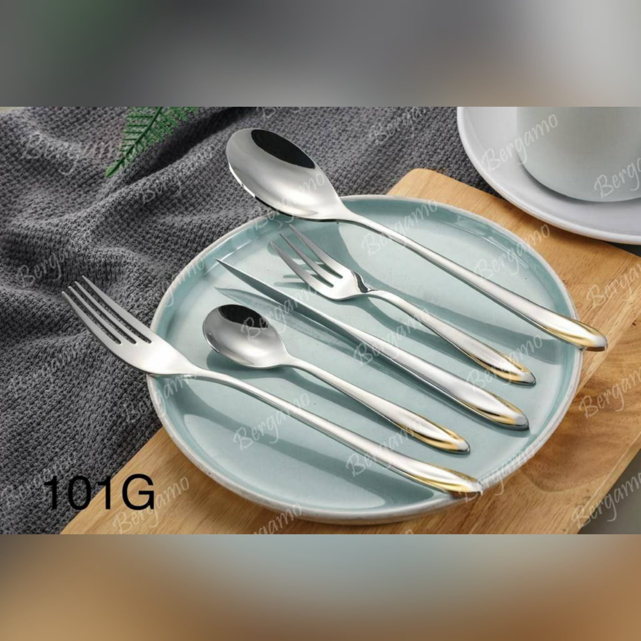 PhotoGrid_Plus_1720873777316 سرویس قاشق چنگال 160 پارچه برگامو مدل 101g - تصویر 1