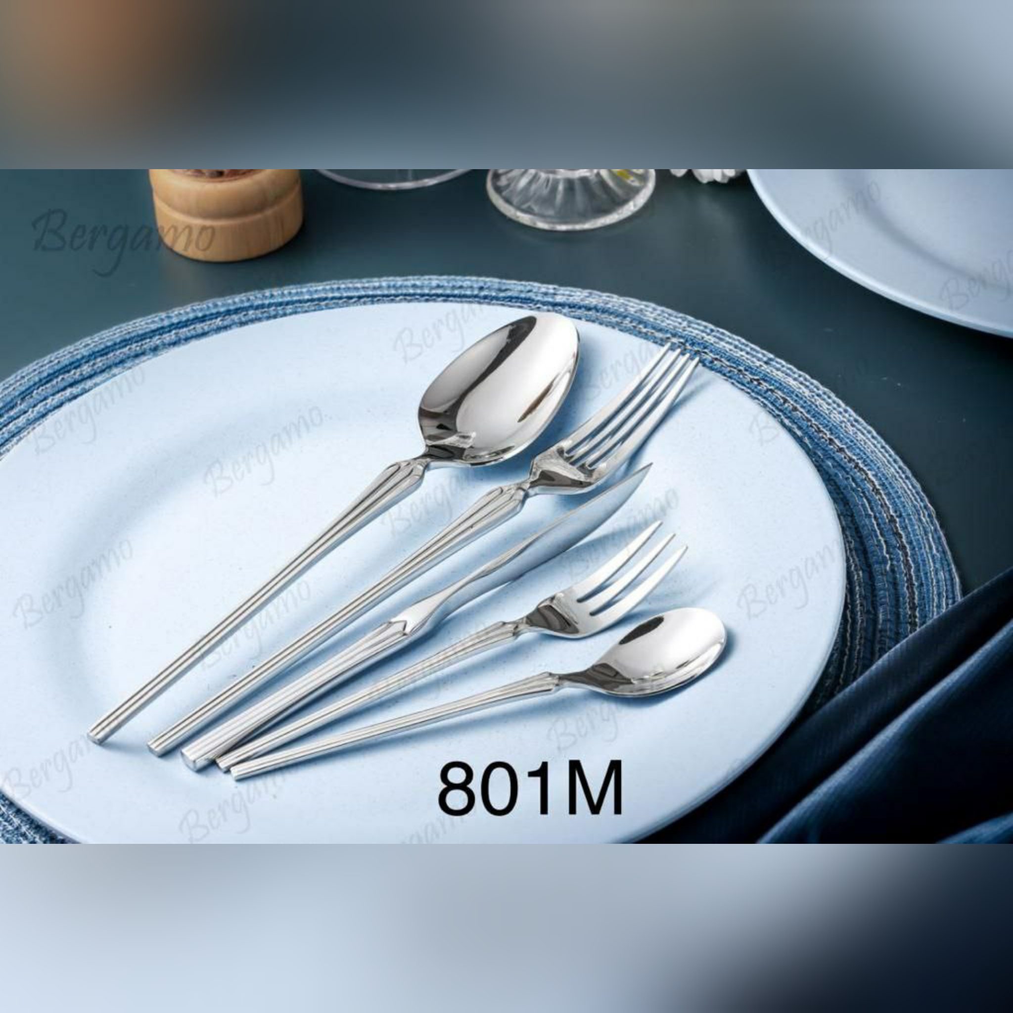 bergamo 801m سرویس قاشق چنگال 52 پارچه 12 نفره برگامو مدل 801m - تصویر 1