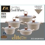 سرویس قابلمه 10 پارچه زیو مدل 8520 (نانو گرانیت گیاهی) - تصویر 2