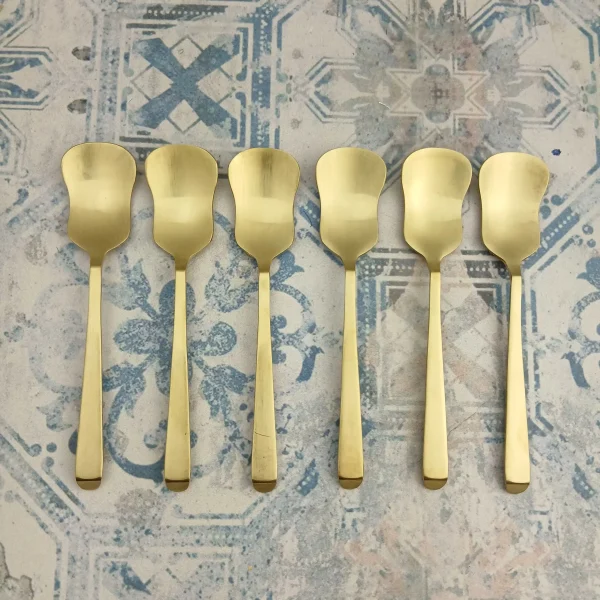 قاشق بستنی طلایی مات بسته 6 عددی