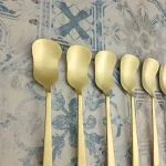 قاشق بستنی طلایی مات بسته 6 عددی - تصویر 2