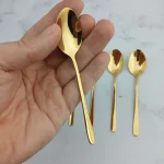 قاشق چای یونیک مدل دونا 6 عددی طلایی