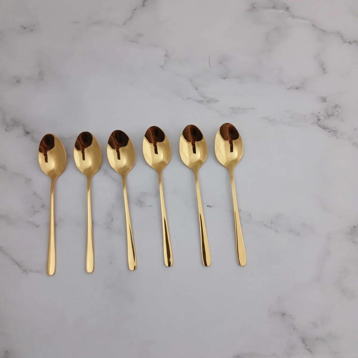قاشق چای یونیک مدل دونا 6 عددی طلایی - تصویر 3