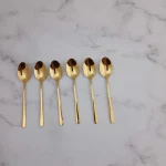قاشق چای یونیک مدل دونا 6 عددی طلایی - تصویر 3