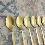 قاشق چای طلایی مات بسته 6 عددی - تصویر 4