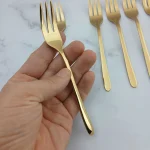 چنگال میوه تک طلایی مدل دونا طلایی بسته 5 عددی - تصویر 4