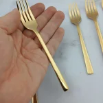 چنگال میوه تک طلایی مدل نیوبرلین طلایی بسته 5 عددی - تصویر 5