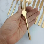 کارد و چنگال میوه 12 پارچه مدل نیوبرلین طلایی - تصویر 5