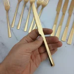 کارد و چنگال میوه 12 پارچه مدل نیوبرلین طلایی - تصویر 4