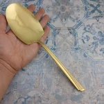 سرویس قاشق چنگال 144 پارچه یونیک تمام طلایی مدل ناخنی - تصویر 8